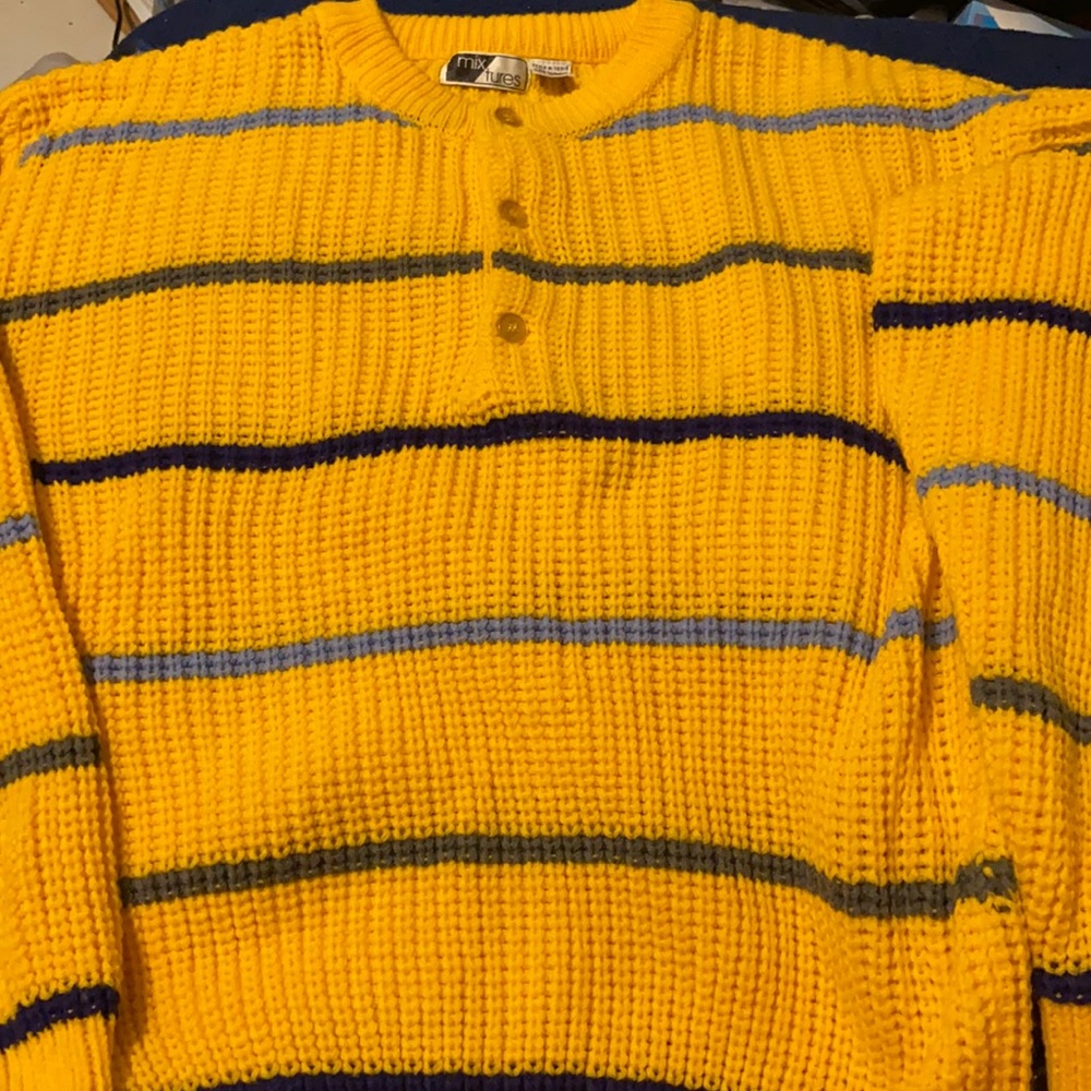 Thick Striped Yellow/ Blue Sweatshirt